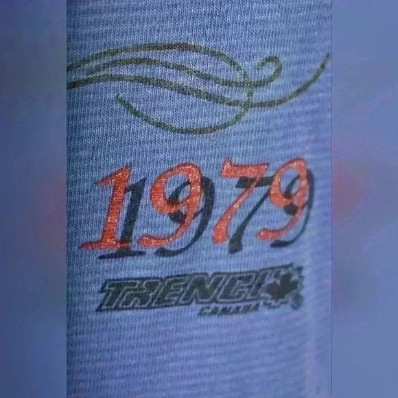 1992 QUEBEC NORDIQUES NHL Blue Single Needle Trench Ultra Tee Shirt Large USA - Picture 8 of 15